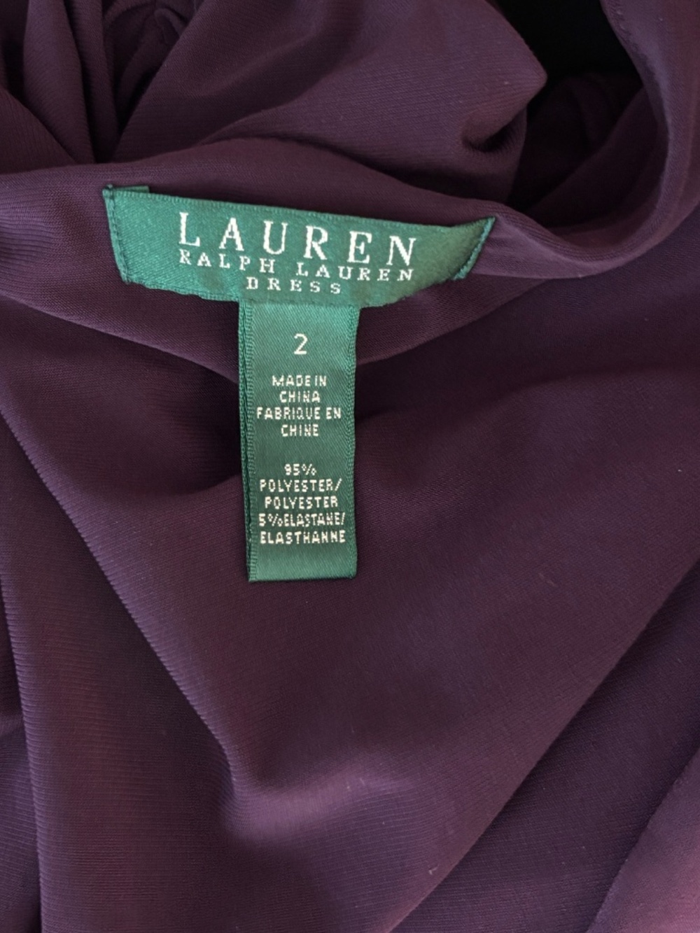 LAUREN RALPH LAUREN Side Ruched Sheath Dress - Purple Size 2 - Picture 10 of 11